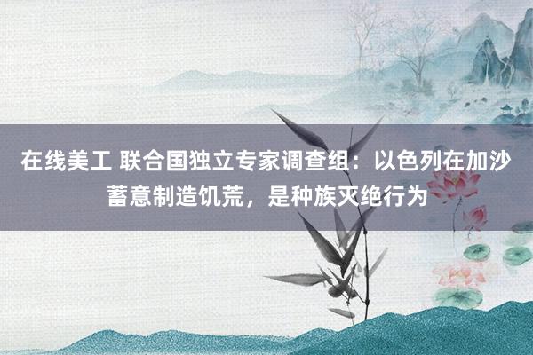 在线美工 联合国独立专家调查组：以色列在加沙蓄意制造饥荒，是种族灭绝行为