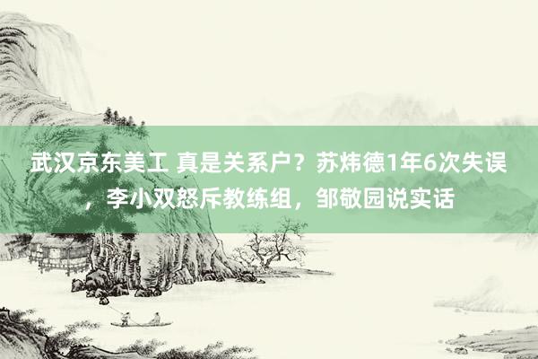 武汉京东美工 真是关系户？苏炜德1年6次失误，李小双怒斥教练组，邹敬园说实话