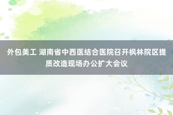 外包美工 湖南省中西医结合医院召开枫林院区提质改造现场办公扩大会议