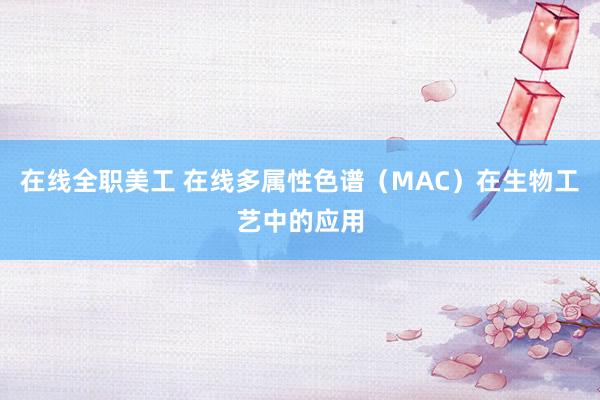 在线全职美工 在线多属性色谱（MAC）在生物工艺中的应用