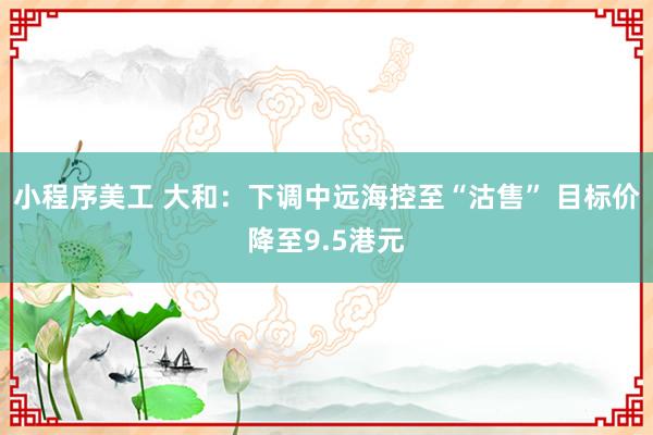 小程序美工 大和：下调中远海控至“沽售” 目标价降至9.5港元